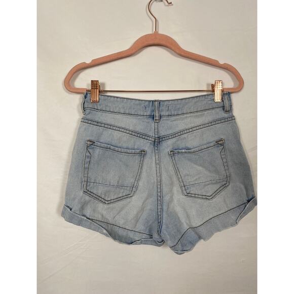 Kendall & Kylie Blue Denim Light Wash Shorts Cuffed Size 26 - Picture 2 of 8